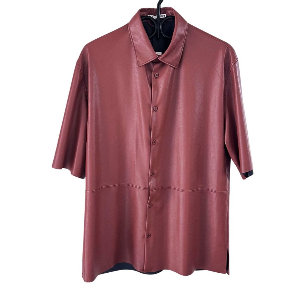 Zara man faux leather shirt
